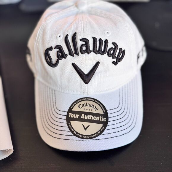 Callaway Golf Tour Authentic Adjustable Hat White FT Fusion Odyssey Logo Cap - Picture 4 of 5